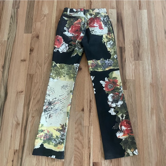 Vintage Roberto Cavalli Love Letter Jeans Print Pants Graphic Note XS - Picture 2 of 14
